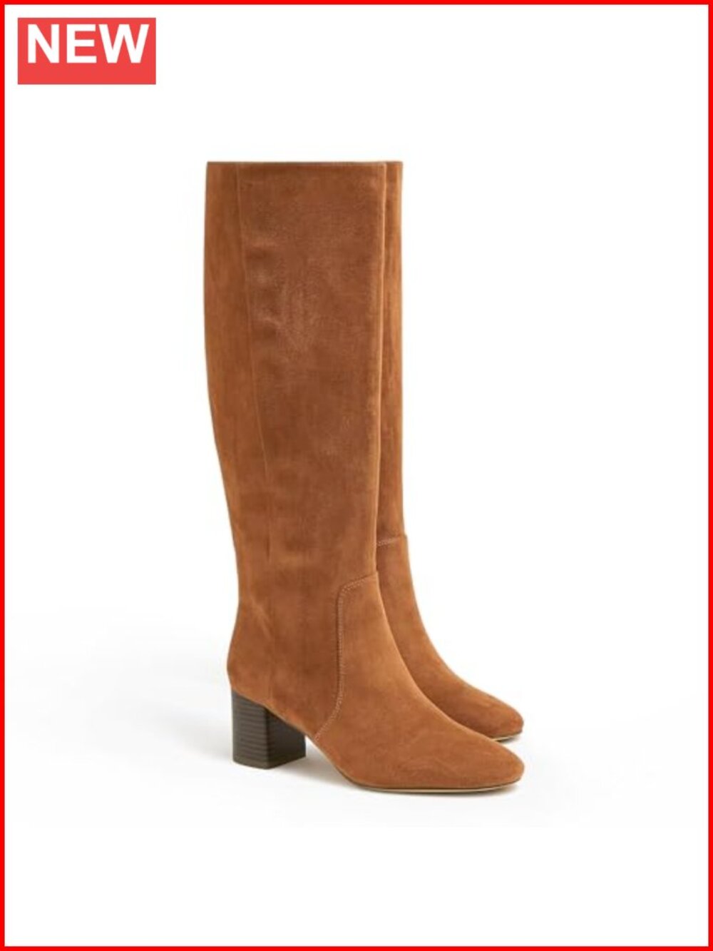 Womens Chunky Heel Knee High Suede Boots Round Toe Side Zipper Tall Fall Winter